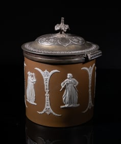 Antique Wedgwood Jasper Ware Pot, Early 1900s