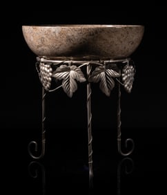 Large Vintage Fossilized Stone Bowl