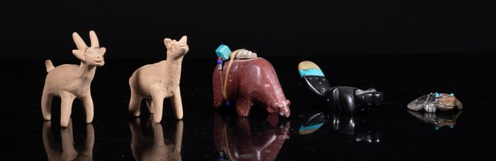 Vintage Zuni Fetish & S American Sculptures