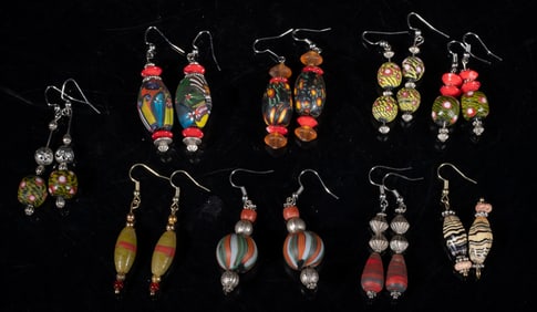 Designed Vintage World Trade Glass Beads Earrings