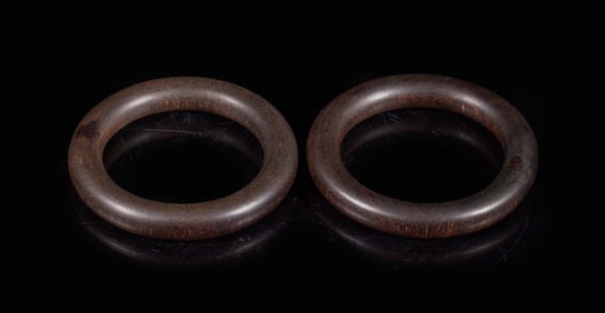 Two Chinese Agarwood Bangles