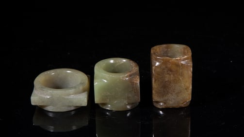 Set Chinese Jade Carvings of Cong