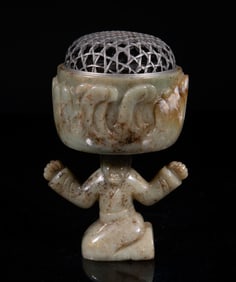 Chinese Burnt Jade Cabinet Censer