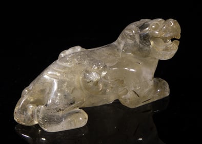 Chinese Rock Crystal Paper Weight of Beast