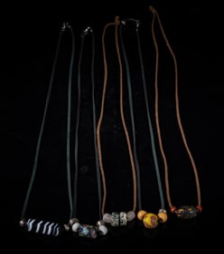 Estate Old World Trade Glass Beads Necklaces