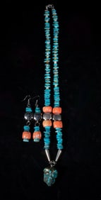 Rare Southwest Navajo Necklace, Earrings