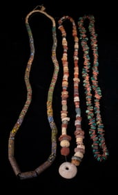 Rare Antique Agate, Vintage Trade Glass Beads