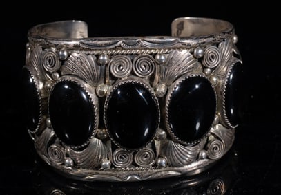 Exceptional Native American Indian Sterling Bangle