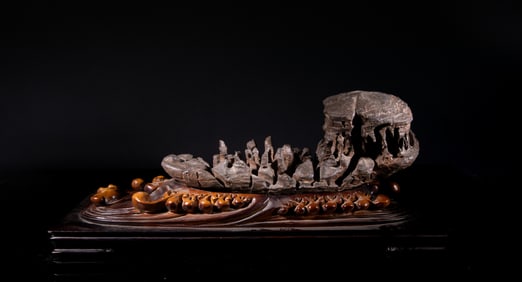 Chinese Export Scholar Stone on Wood Stand