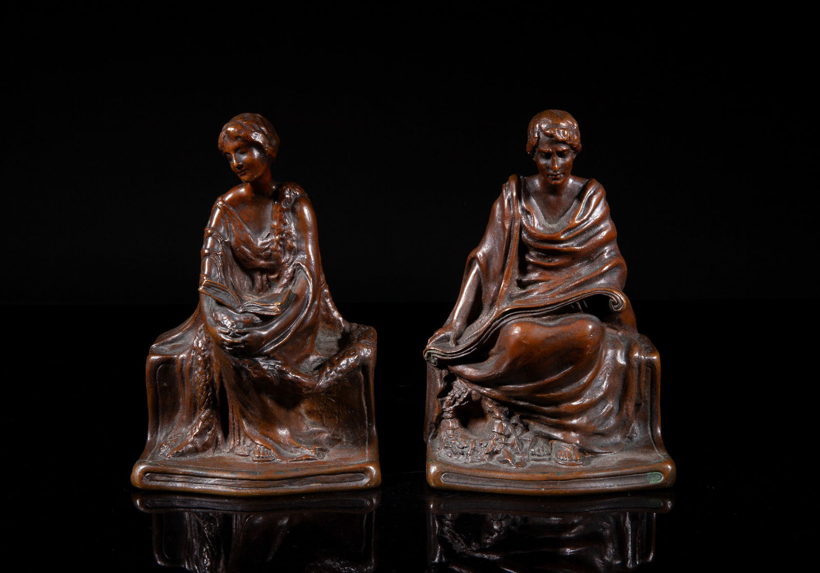 Two 1913 Bronze Sculptures Bookends (1 of 11)