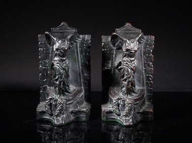 Two Early 1900s Bronze Sculptures Bookends