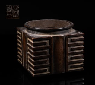 Chinese Bronze Cabinet Censer, Cong