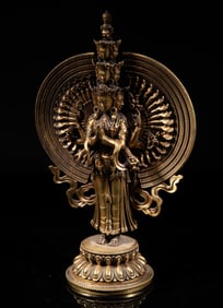 Estate Chinese Gilt Bronze Sculpture of Buddha