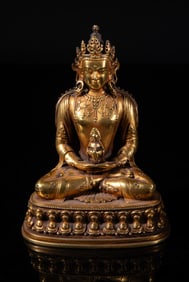 Chinese Gilt Bronze Sculpture of Buddha