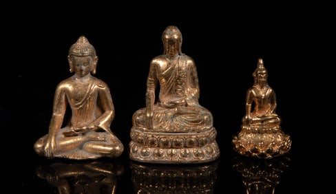 Set Chinese/ Asian Gilt Bronze Sculptures