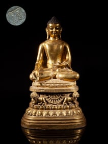 Chinese Gilt Bronze Tall Buddha