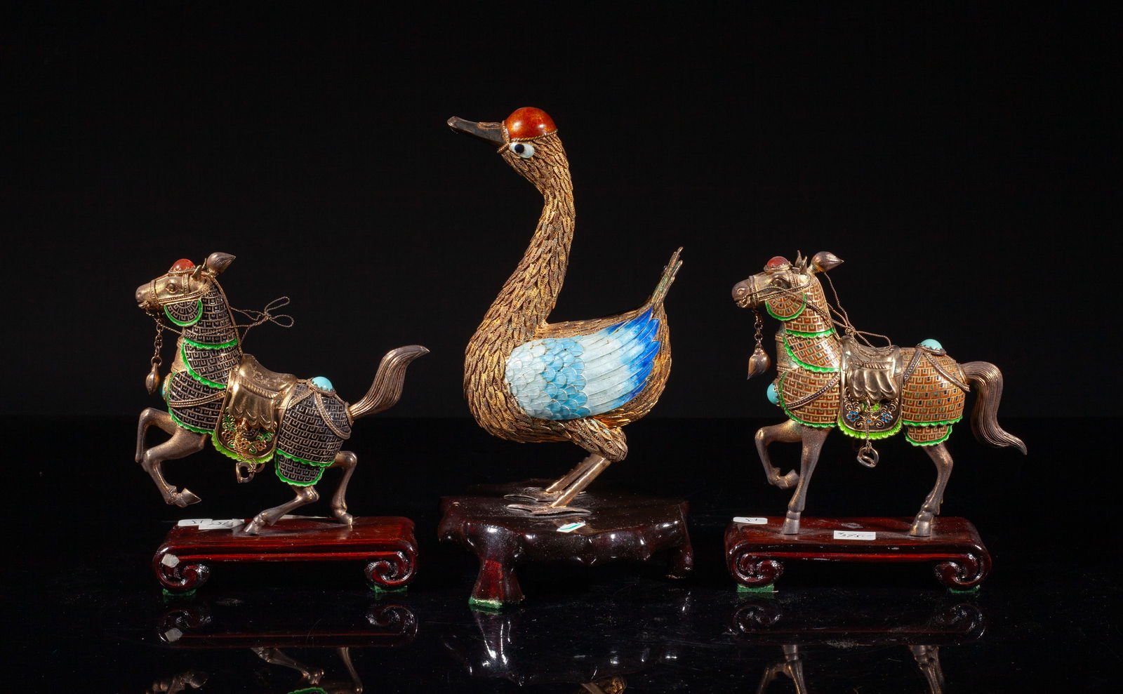 Vintage Chinese Gold on Sterling Silver Sculptures (1 of 17)