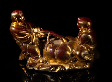 Rare Chinese Ming Type Gilt Wood Sculpture