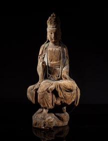 Chinese Wood Carved Sculpture of Buddha