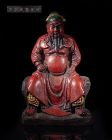 Large Chinese Lacquer Sculpture of Kuanti