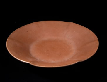 Estate Chinese Brown Ding Glazed Porcelain Plate