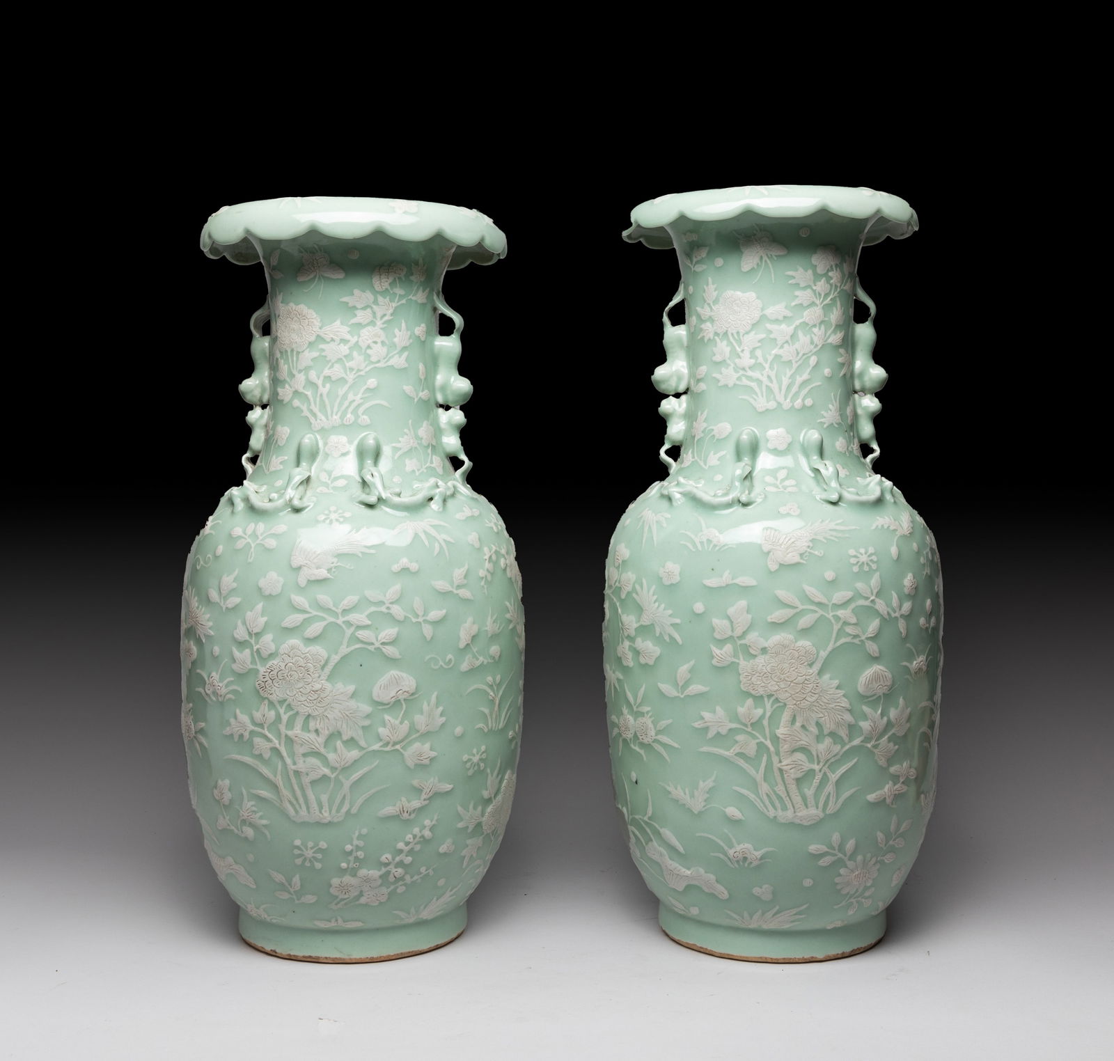 Pair Large Chinese Porcelain Vases (1 of 11)
