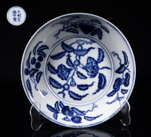 Chinese Export Blue & White Porcelain Plate
