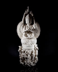 Large Chinese Blank De Sculpture of Buddha