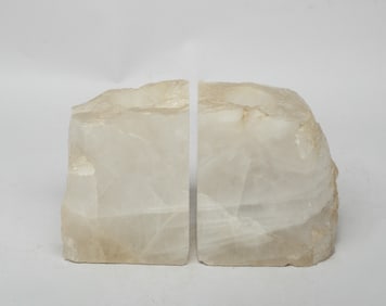 Two Vintage Rock Crystal Candlesticks