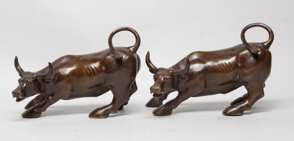 Estate Two Vintage Bronze Table Sculptures