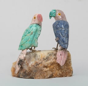 Estate Vintage Gemstone Bird Sculpture