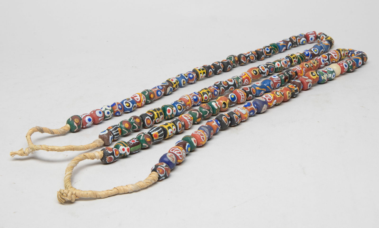 Two Long Krobo Bead Necklaces: Two Krobo bead necklaces. Approx. 28 inch L (each).