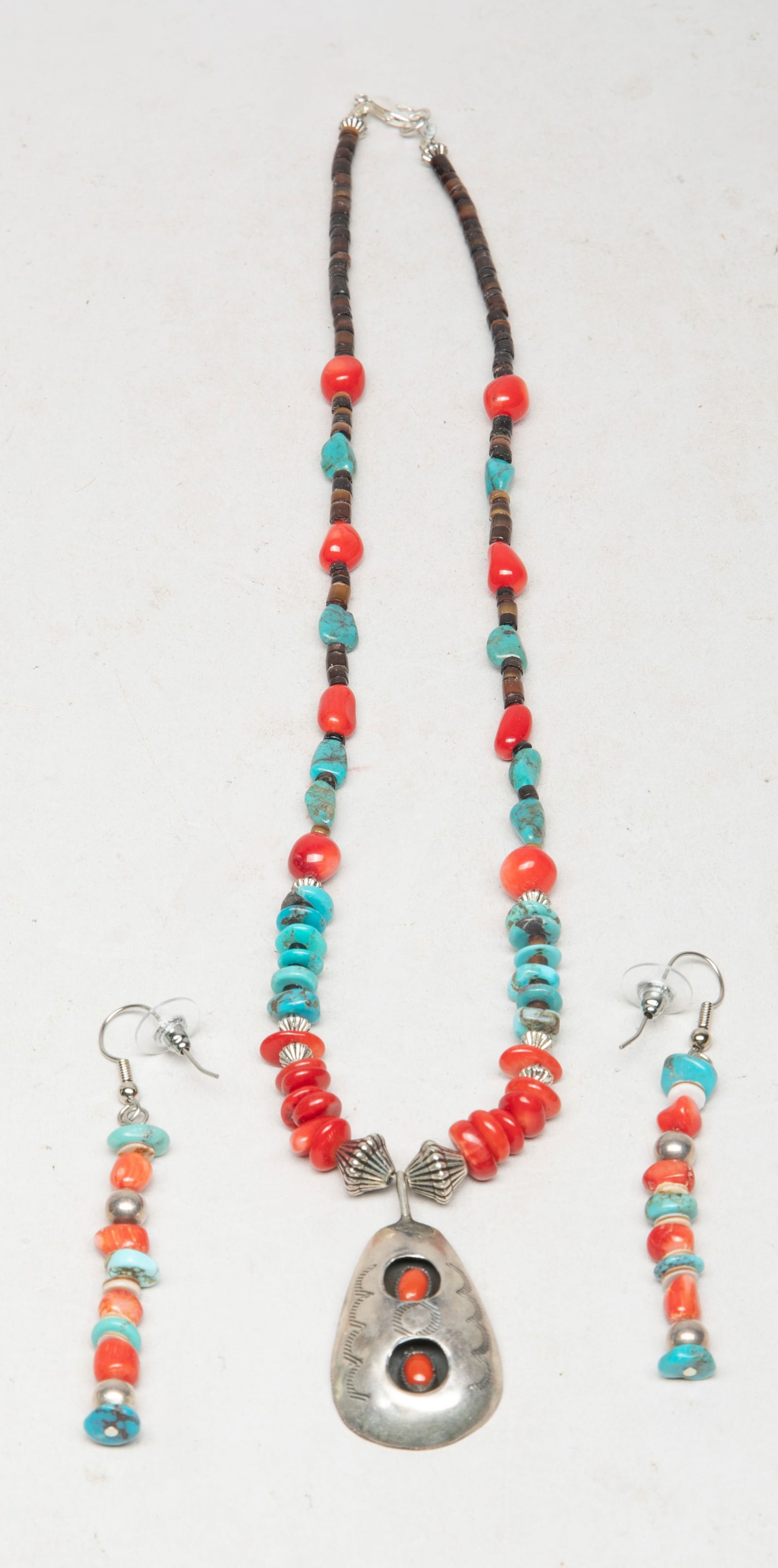 Rare American Indian Navajo Necklace & Earrings (1 of 13)