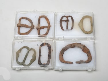 Set American Civil War Bronze Metal Belt