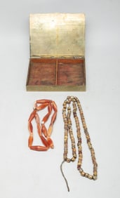 Estate Chinese Export Cameo Agate Necklaces