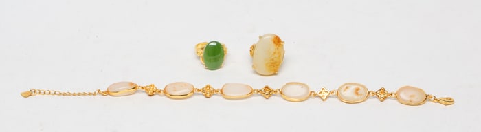 Chinese Export Jade Rings, Bracelet