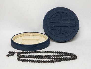 Estate Chinese Agarwood Necklace