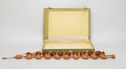 Vintage Chinese Carved Nuts Prayer Beads