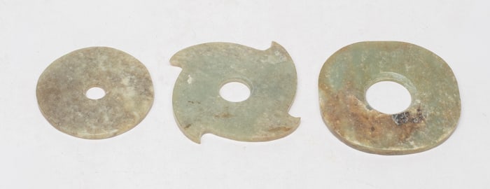 Set Chinese Jade Carved Bi