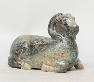 Chinese Burnt Jade Sculpture of Ram