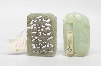 Two Chinese Export Jade Pendants
