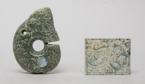 Two Chinese Jade/ Stone Pendants