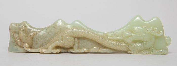 Chinese Jade Carved Long Brush Stand