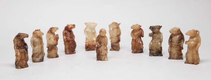 Set Chinese Russet Jade/ Stone Sculptures