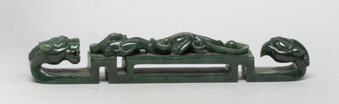 Chinese Spinach Jade Carved Paper Weight