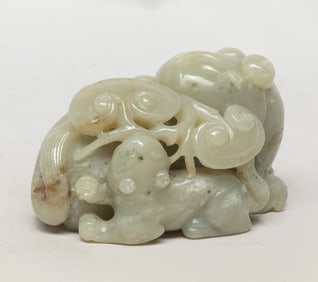 Rare Chinese Jade Sculpture of Beast