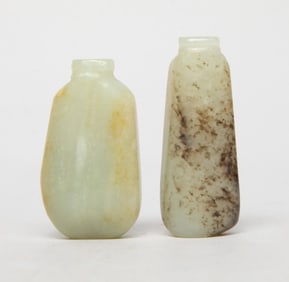 Two Chinese Russet Jade Snuff Bottles