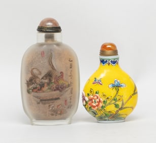 Two Chinese Peiking Glass Snuff Bottles
