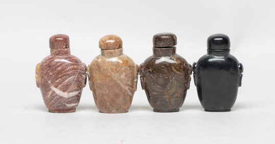 Set Chinese Export Gemstone Snuff Bottles
