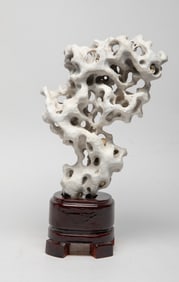 Estate Chinese Scholar Stone on Stand